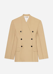 Sculptural Collarless Jacket - Camel - CO Collections